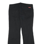DICKIES Womens Black Cotton Blend Regular Fit Zip Trousers W34 L31 Classic