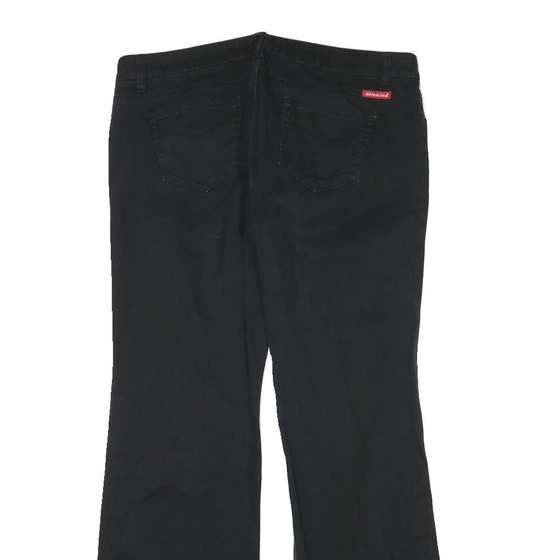 DICKIES Womens Black Cotton Blend Regular Fit Zip Trousers W34 L31 Classic