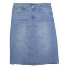 BACCINI Womens Blue Denim Straight Knee Length Woven Cotton Blend Skirt L Casual