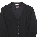 MAX&CO Womens Black Pinstripe Jacket M Woven Button Casual Office