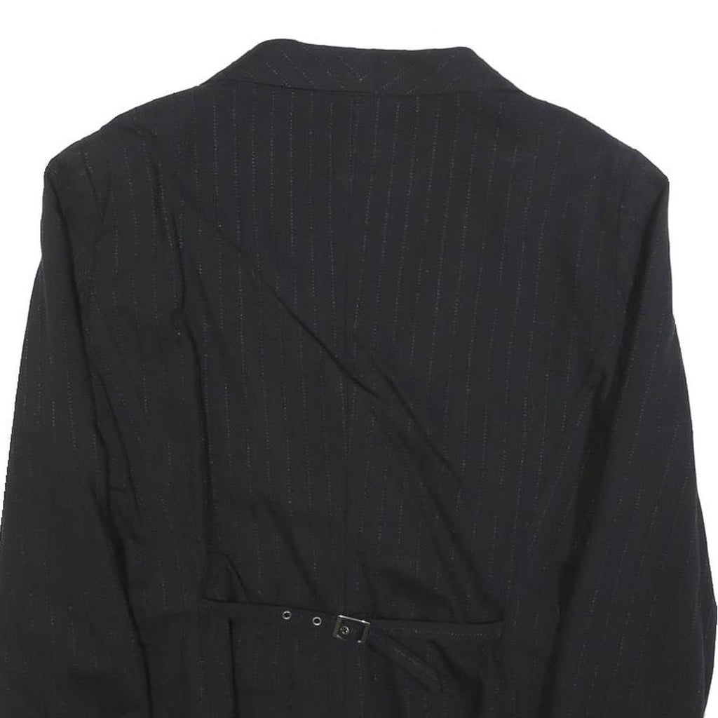 MAX&CO Womens Black Pinstripe Jacket M Woven Button Casual Office