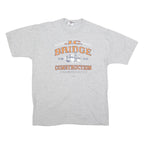 JERZEES Mens Grey L Graphic T-Shirt Short Sleeve Crew Neck Construction Print