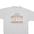 JERZEES Mens Grey L Graphic T-Shirt Short Sleeve Crew Neck Construction Print