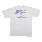 JERZEES Mens Grey L Graphic T-Shirt Short Sleeve Crew Neck Construction Print