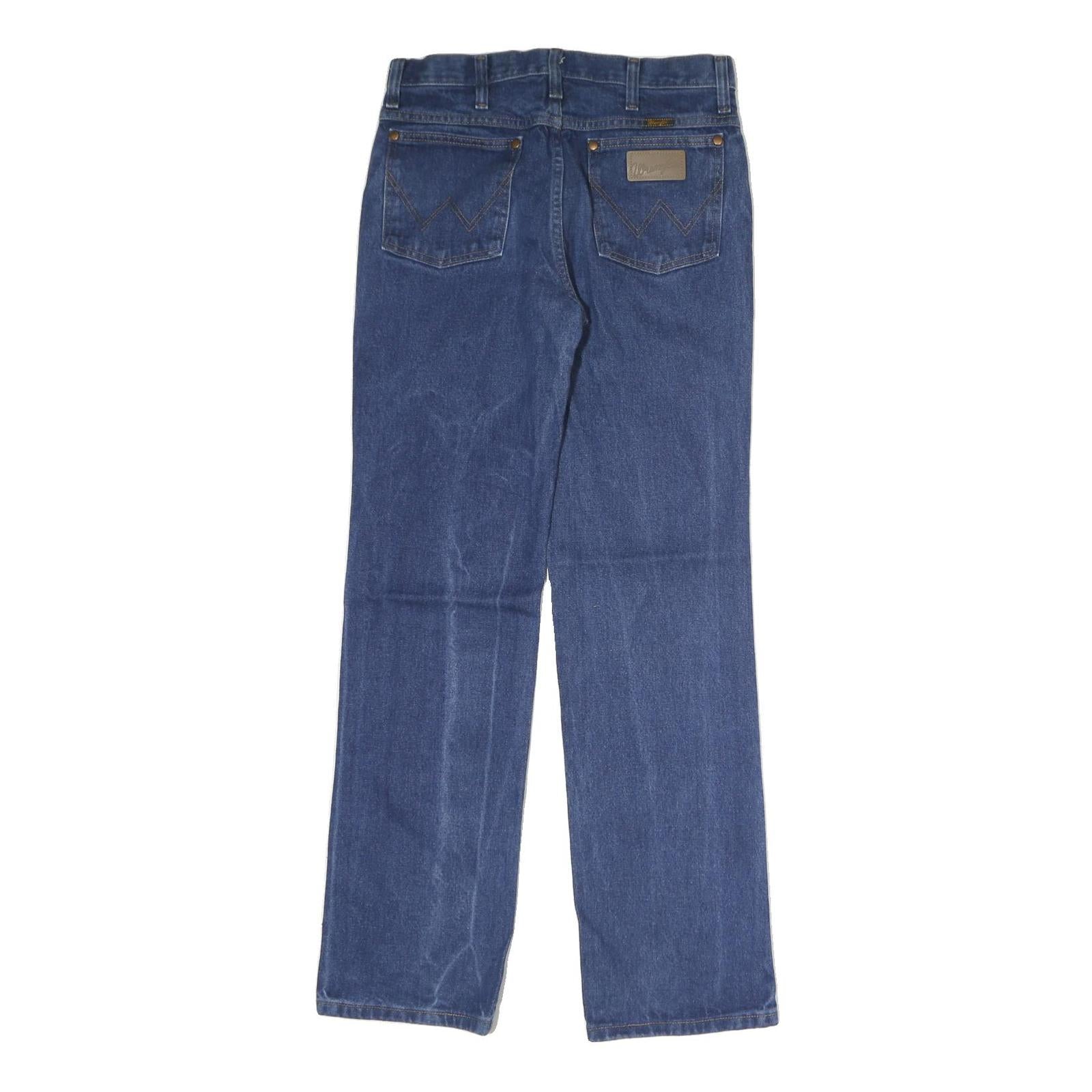 WRANGLER Mens Regular Fit Blue Denim Classic Jeans W30 L32 Zip Pocket