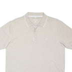 F&F Mens Beige Polo Shirt XL Cotton Short Sleeve Plain Basic Casual