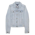 TOMMY HILFIGER Womens Blue Denim Jacket S Cotton Button Plain Casual Outerwear