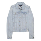 TOMMY HILFIGER Womens Blue Denim Jacket S Cotton Button Plain Casual Outerwear