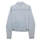 TOMMY HILFIGER Womens Blue Denim Jacket S Cotton Button Plain Casual Outerwear