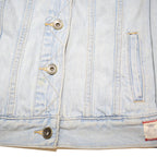 TOMMY HILFIGER Womens Blue Denim Jacket S Cotton Button Plain Casual Outerwear
