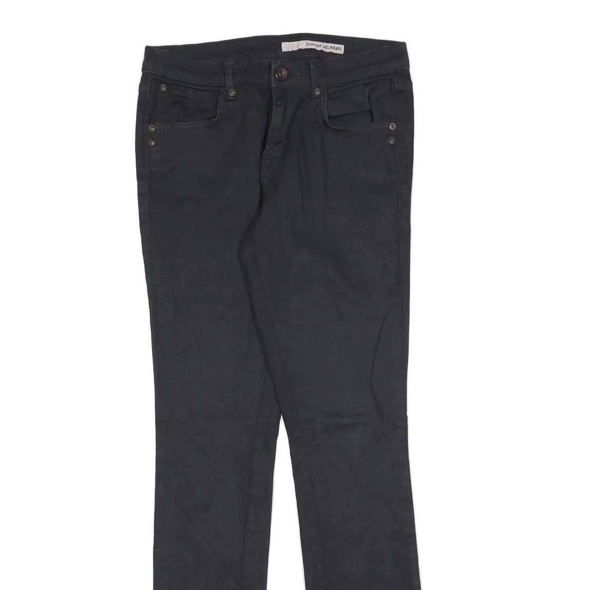 DKNY Womens Slim Black Jeans Denim W29 L32 Stretch Cotton Blend Zip Pocket