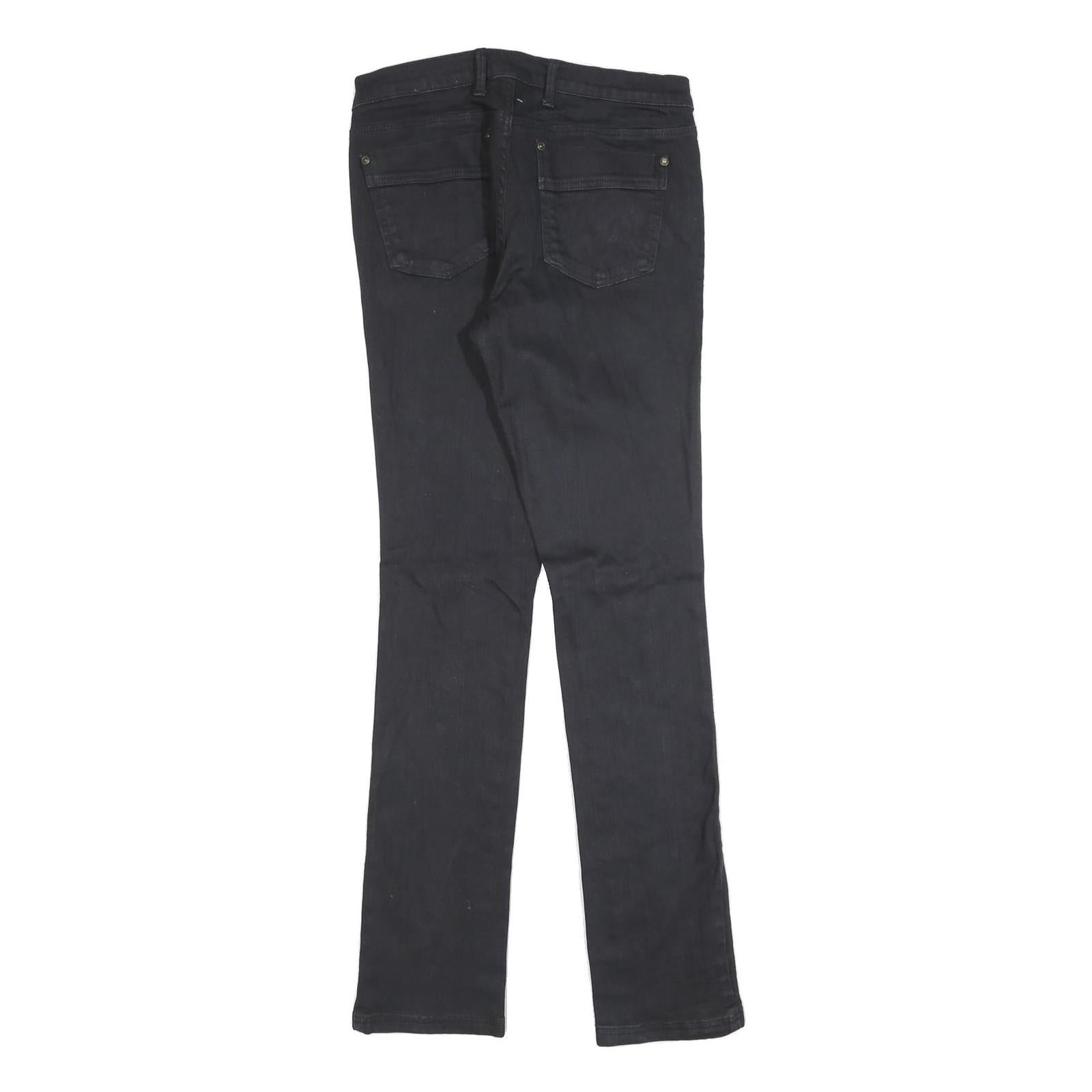 DKNY Womens Slim Black Jeans Denim W29 L32 Stretch Cotton Blend Zip Pocket