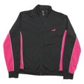 PUMA Womens Black & Pink Sports Zip Jacket UK 16 Polyester Blend Athletic Track