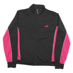 PUMA Womens Black & Pink Sports Zip Jacket UK 16 Polyester Blend Athletic Track