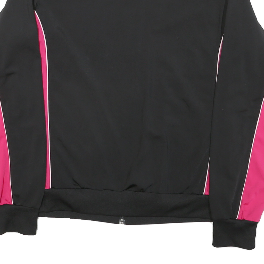 PUMA Womens Black & Pink Sports Zip Jacket UK 16 Polyester Blend Athletic Track