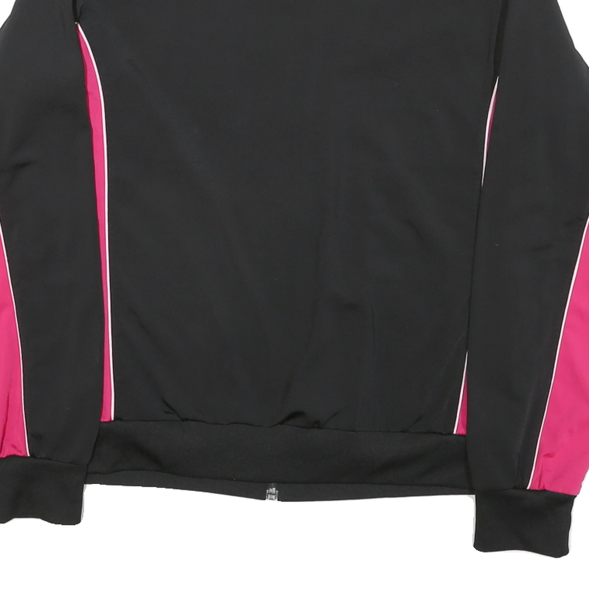 PUMA Womens Black & Pink Sports Zip Jacket UK 16 Polyester Blend Athletic Track