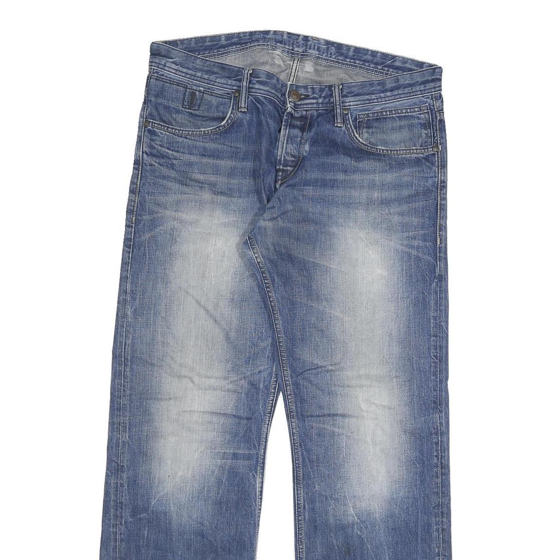 TOM TAILOR Mens Jeans Blue Regular Straight Denim Medium W36 L34 Casual Zip