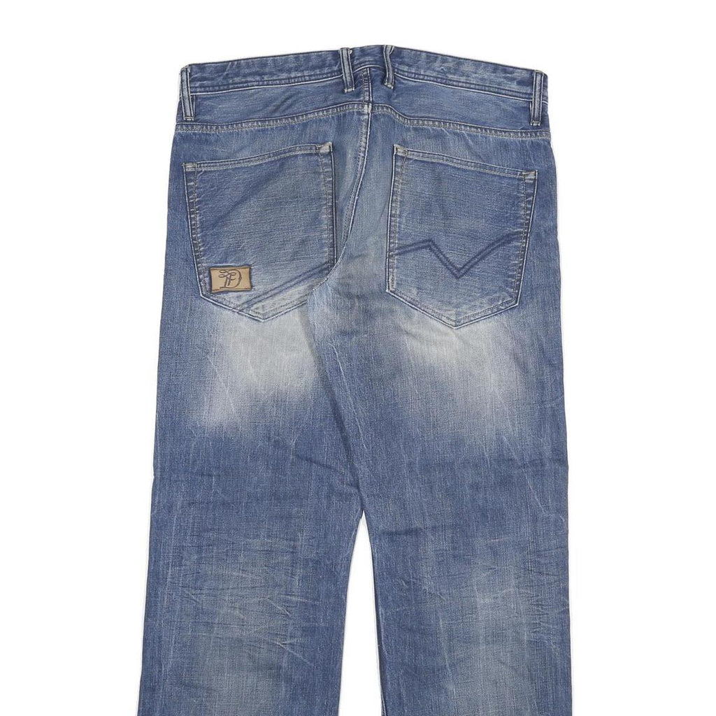 TOM TAILOR Mens Jeans Blue Regular Straight Denim Medium W36 L34 Casual Zip