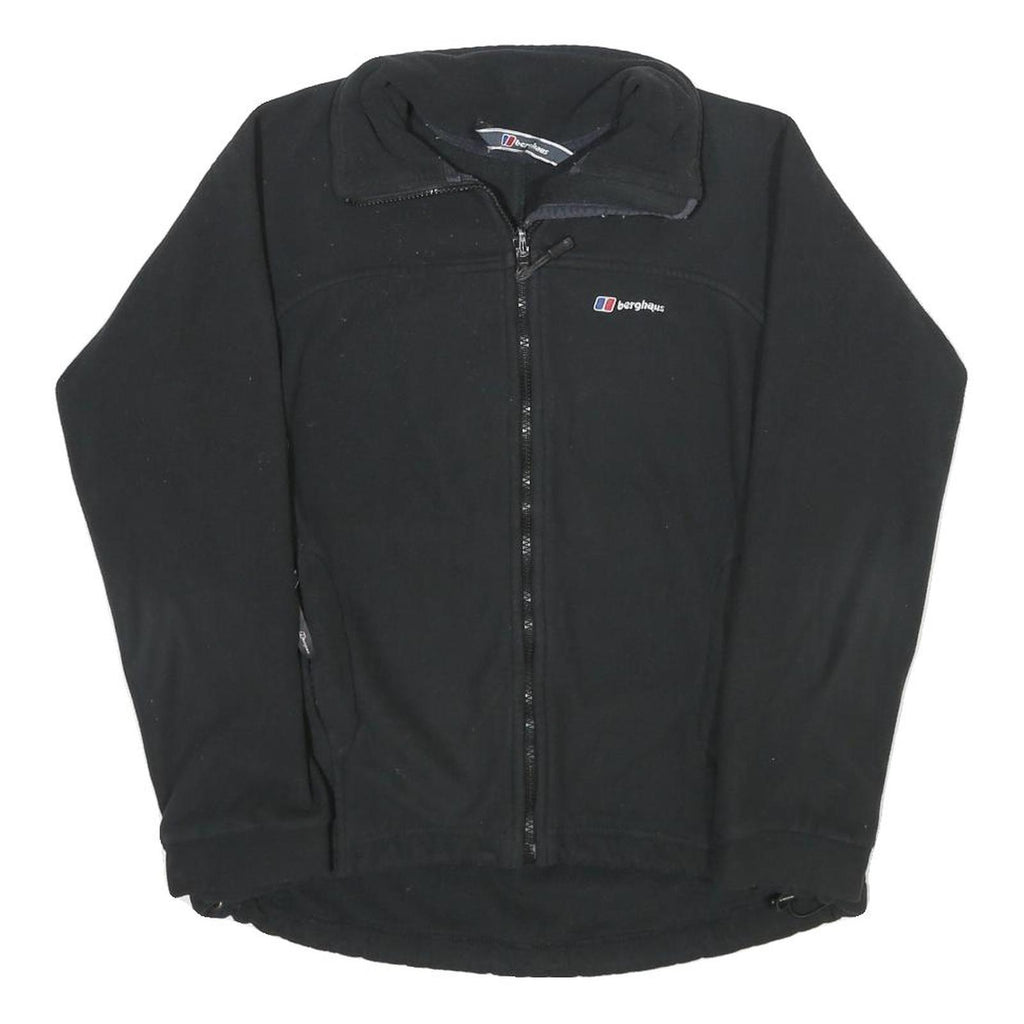 BERGHAUS Womens Black Outdoor Jacket M Polyester Zip Plain Small Logo