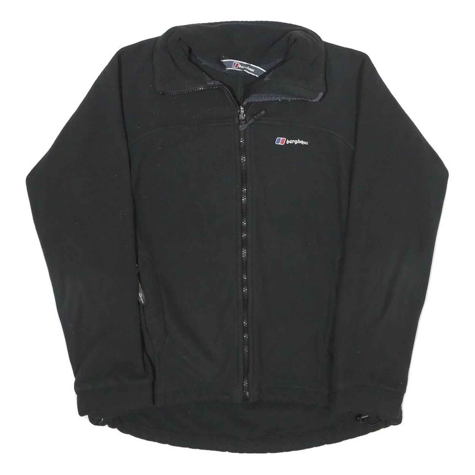 BERGHAUS Womens Black Outdoor Jacket M Polyester Zip Plain Small Logo