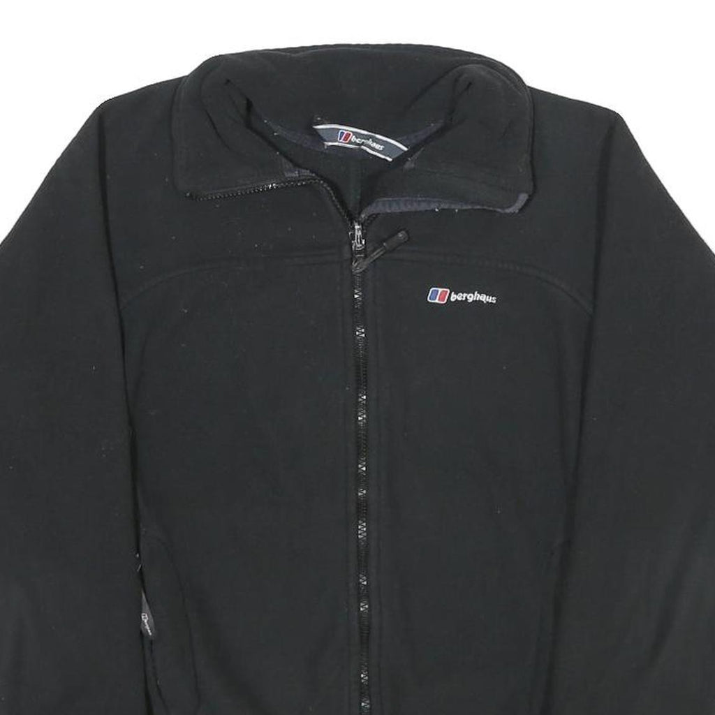 BERGHAUS Womens Black Outdoor Jacket M Polyester Zip Plain Small Logo