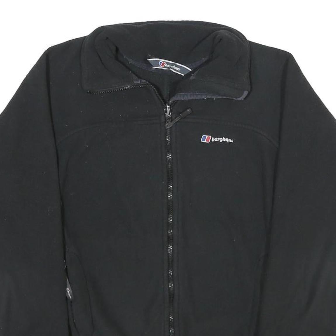 BERGHAUS Womens Black Outdoor Jacket M Polyester Zip Plain Small Logo