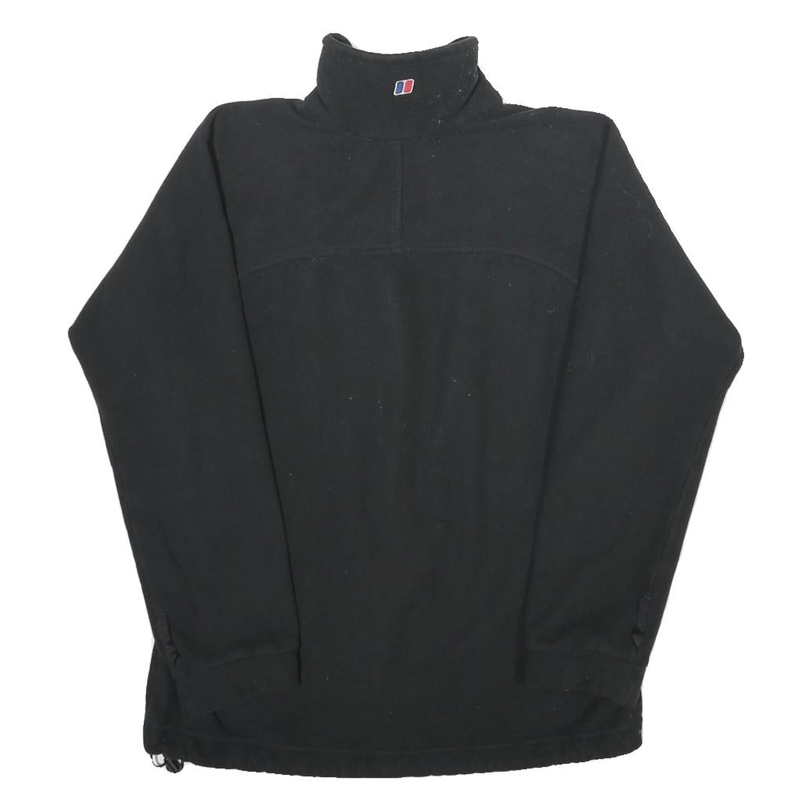 BERGHAUS Womens Black Outdoor Jacket M Polyester Zip Plain Small Logo