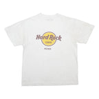 HARD ROCK CAFE Mens White Rome Graphic T-Shirt L Short Sleeve Crew Neck Cotton