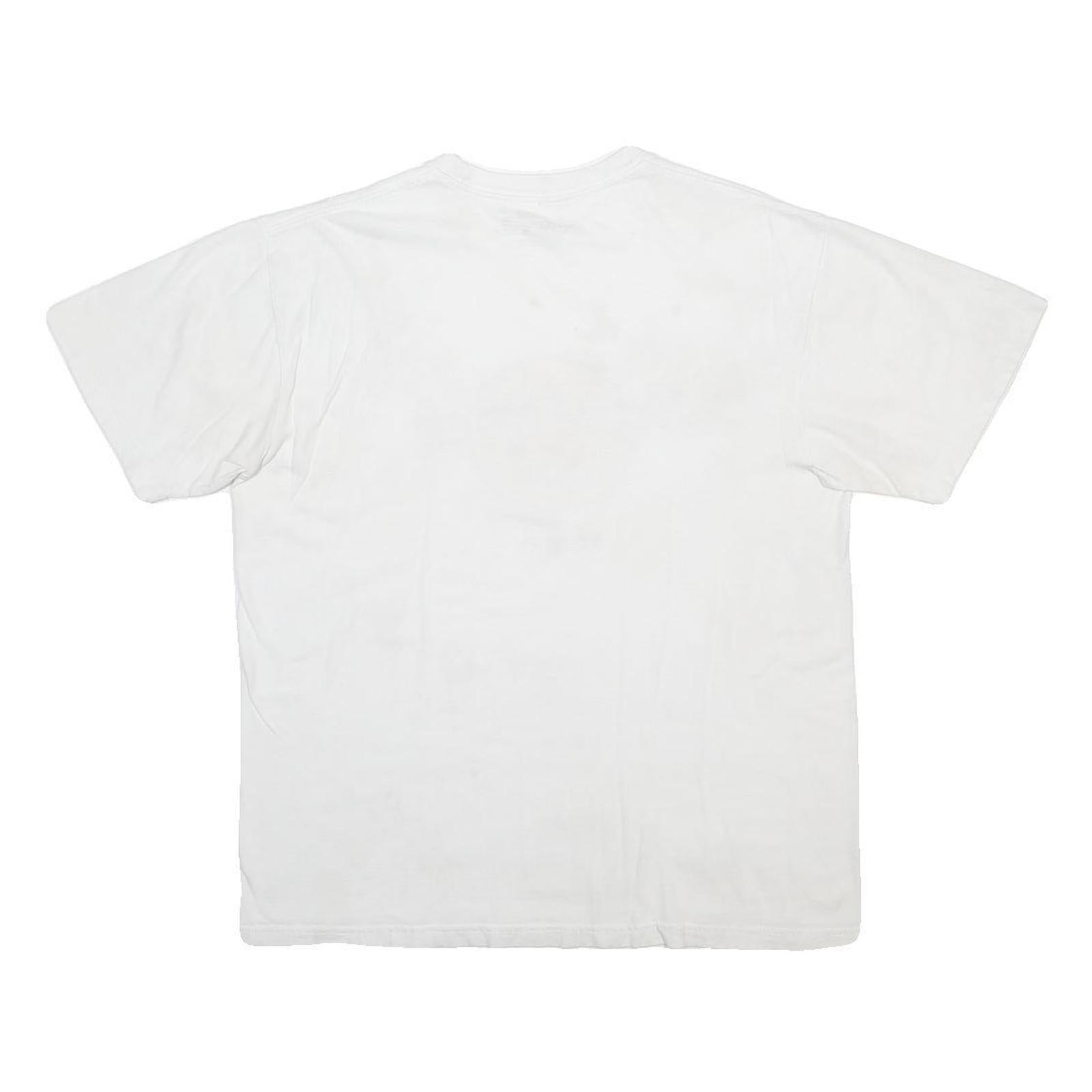 HARD ROCK CAFE Mens White Rome Graphic T-Shirt L Short Sleeve Crew Neck Cotton