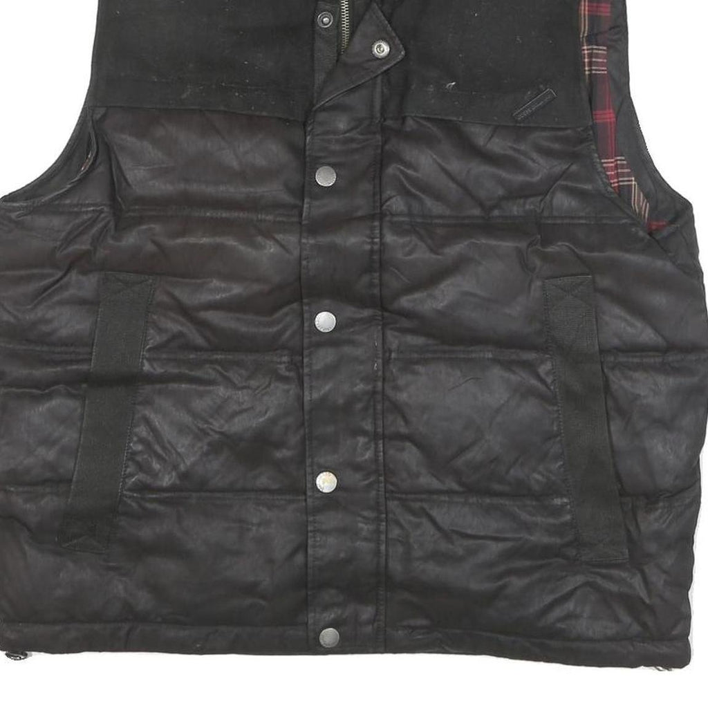 GUESS Mens Black Puffer Jacket L Polyester Blend Quilted Casual Outerwear