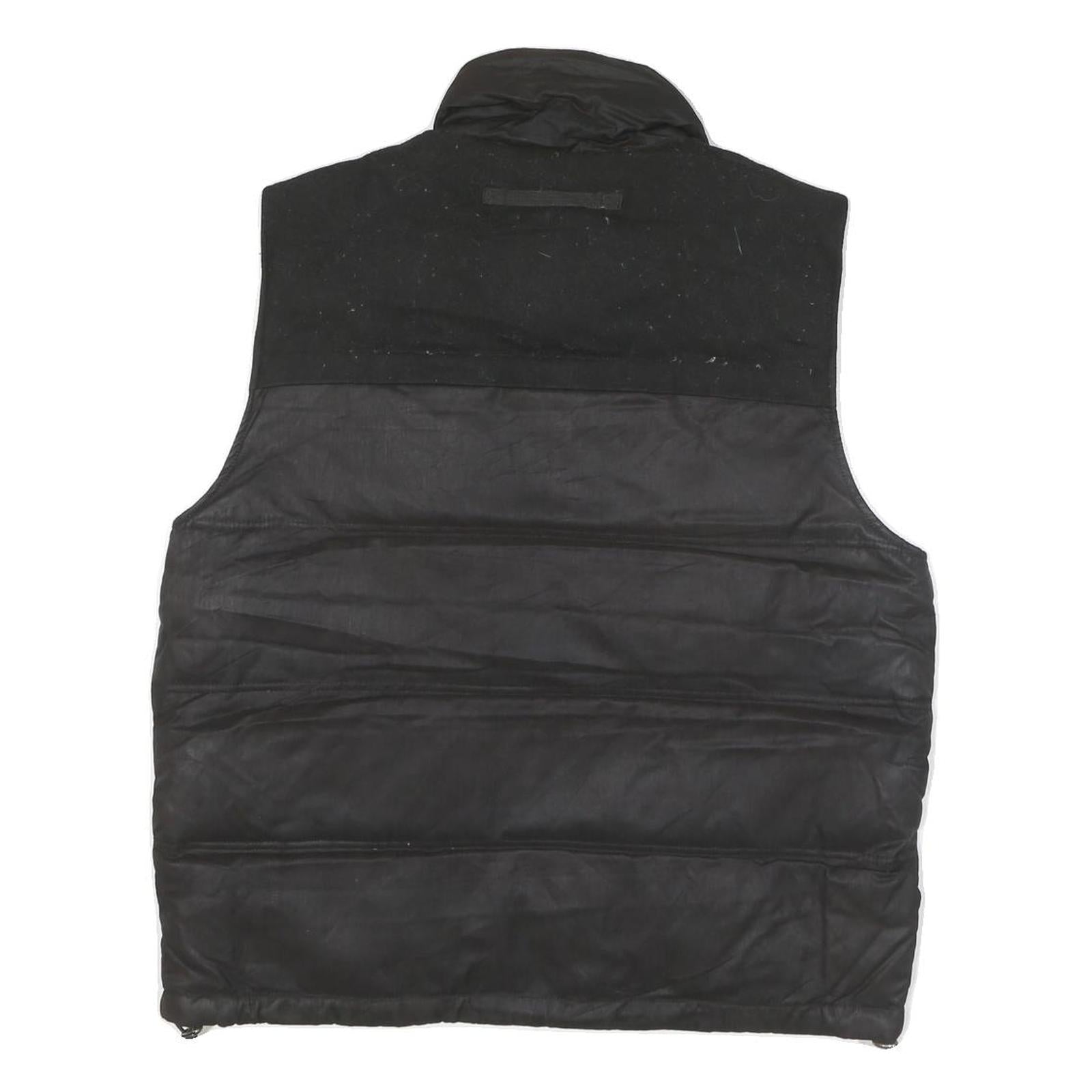 GUESS Mens Black Puffer Jacket L Polyester Blend Quilted Casual Outerwear