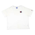 CHAMPION Womens White Graphic T-Shirt L Short Sleeve Crew Neck Cotton Blend