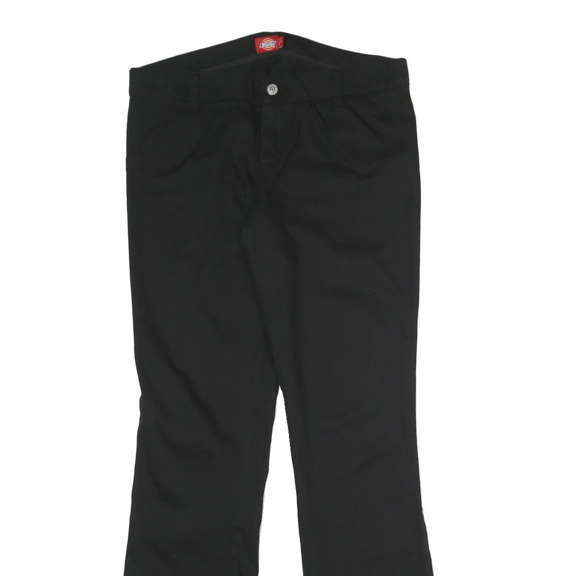 DICKIES Womens Cotton Blend Black Regular Flared Trousers W32 L32 Workwear