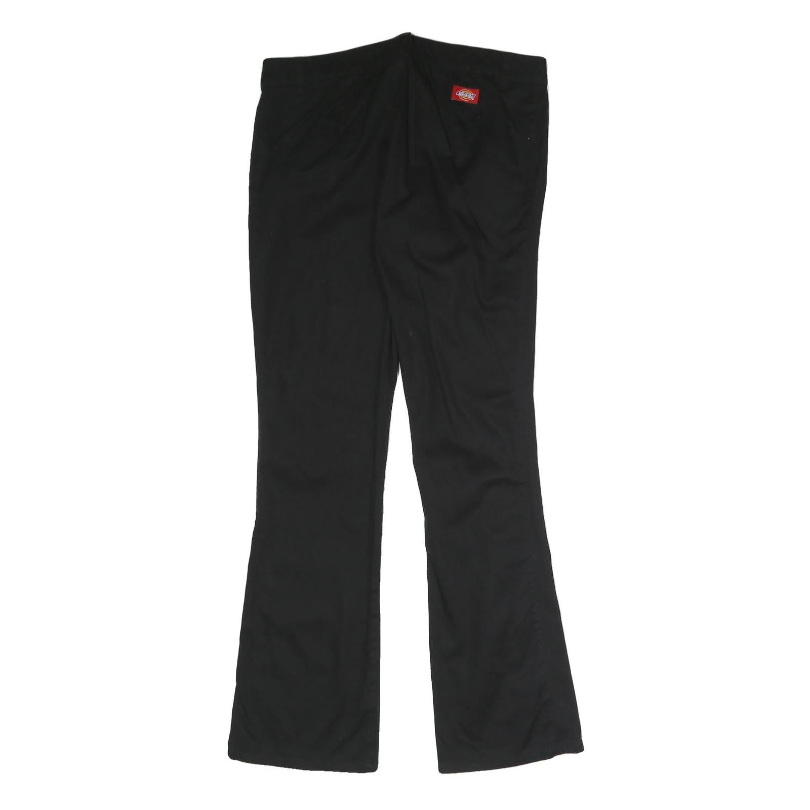 DICKIES Womens Cotton Blend Black Regular Flared Trousers W32 L32 Workwear