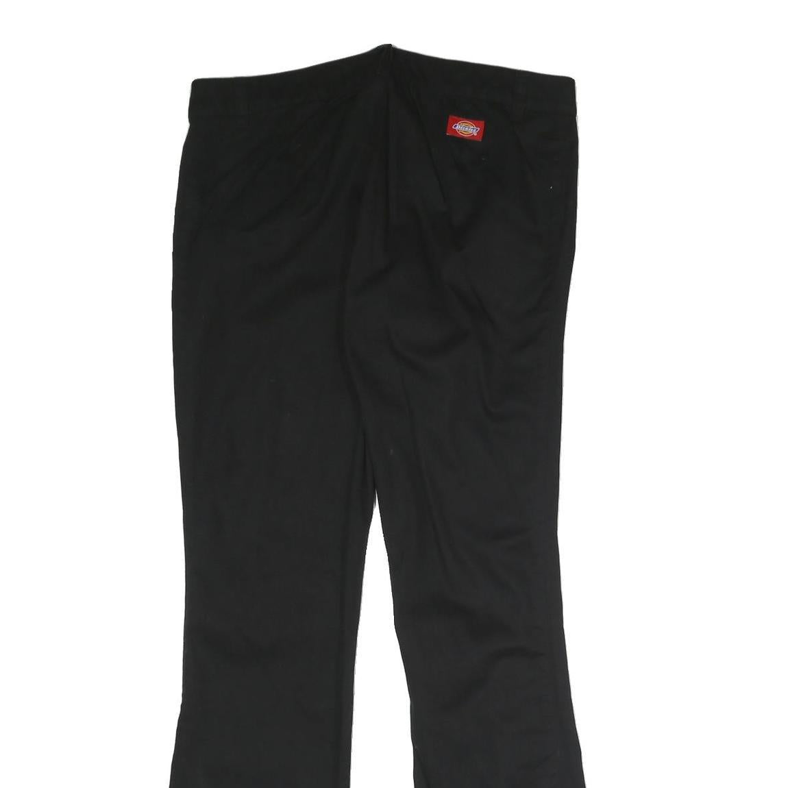 DICKIES Womens Cotton Blend Black Regular Flared Trousers W32 L32 Workwear