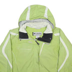 COLUMBIA Womens Green & White Outdoor Jacket XL Nylon Plain Hooded Zip