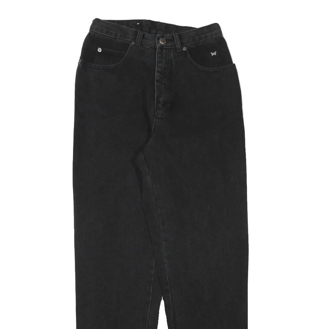 TEDDYS Womens Jeans Black Relaxed Straight Denim Medium W24 L29 Classic Fit