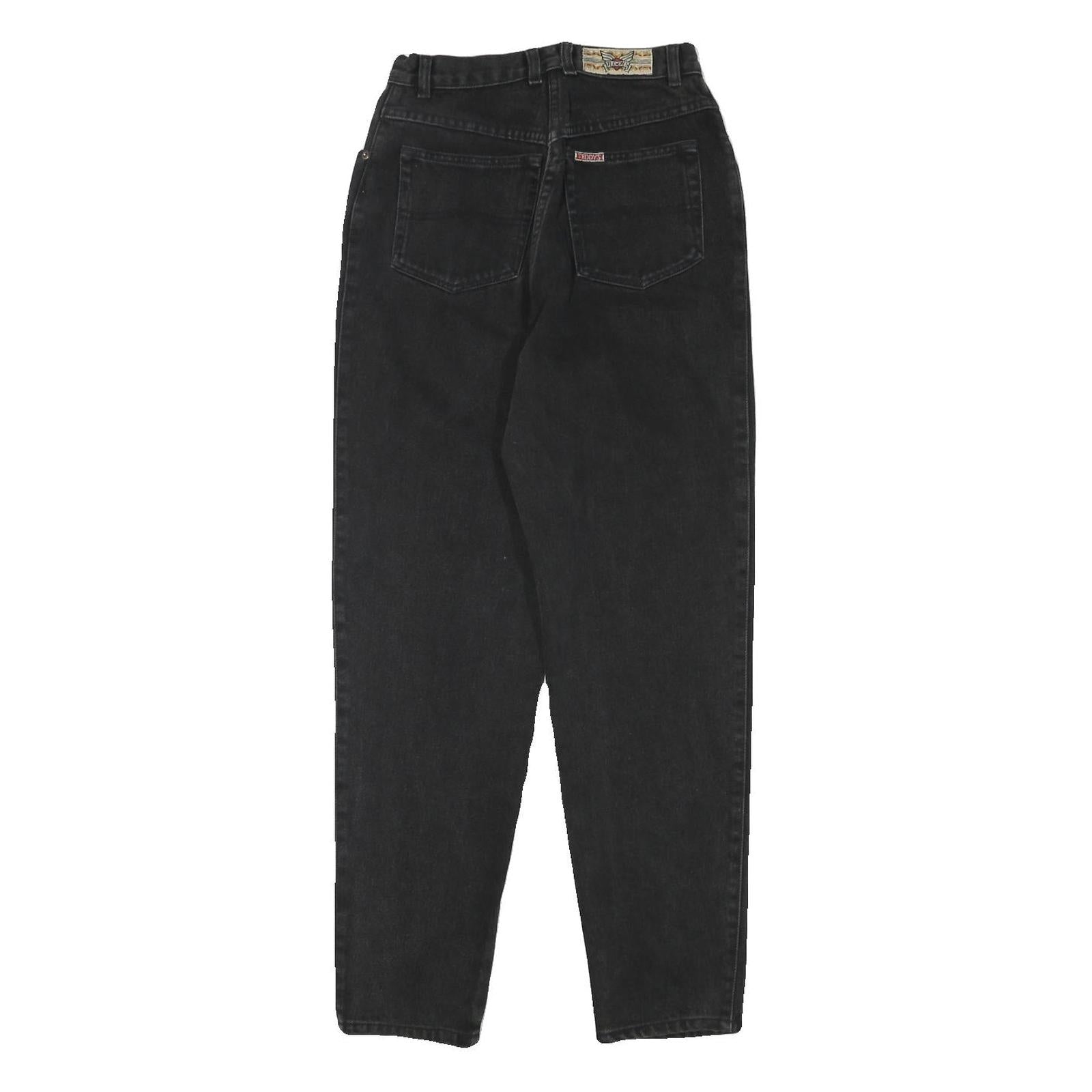 TEDDYS Womens Jeans Black Relaxed Straight Denim Medium W24 L29 Classic Fit