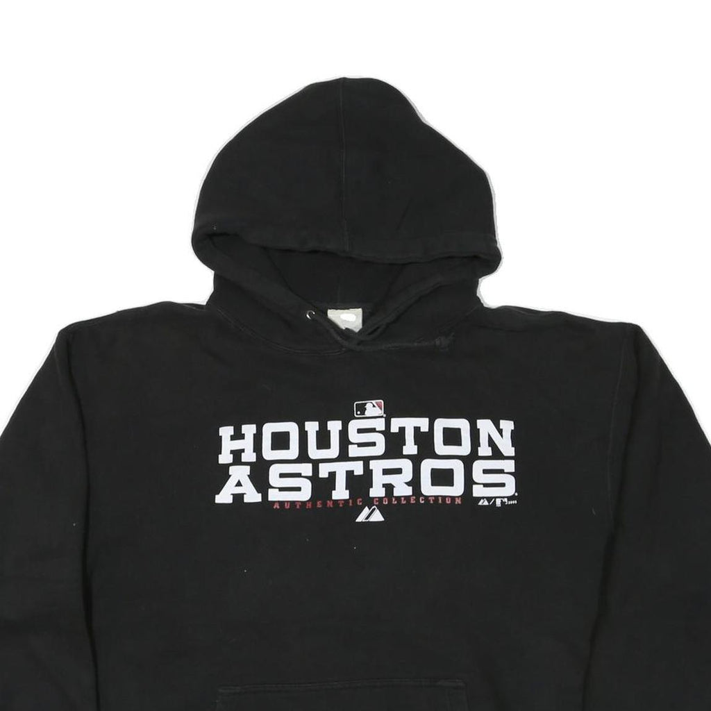 MAJESTIC Mens Black Houston Astros Pullover Hoodie M Cotton Blend Sportswear