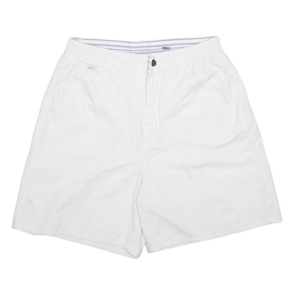 LEE Womens Shorts White Casual Cotton Blend M W28 Comfortable Fit