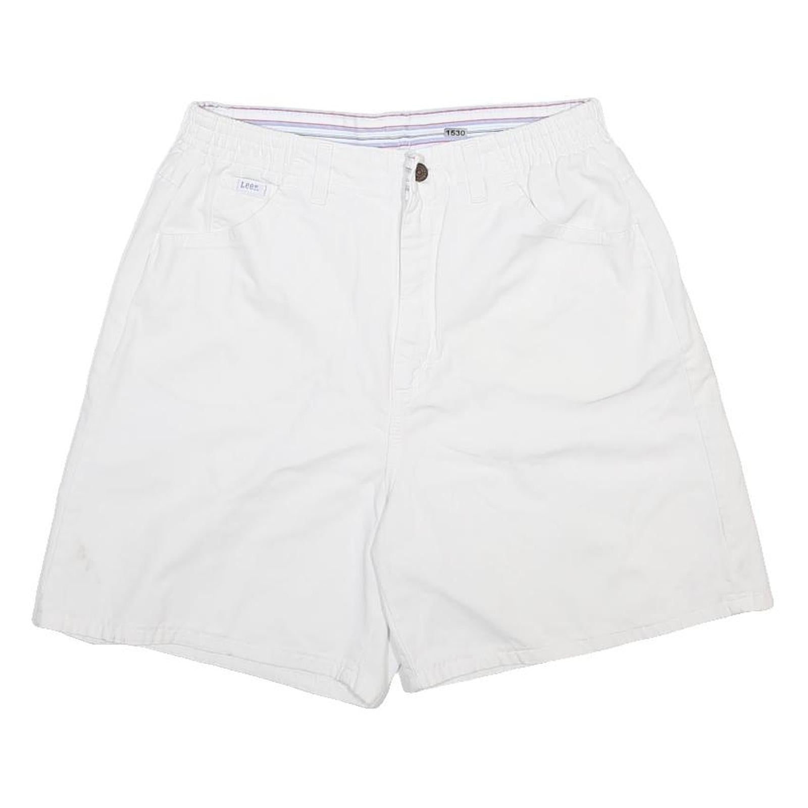 LEE Womens Shorts White Casual Cotton Blend M W28 Comfortable Fit