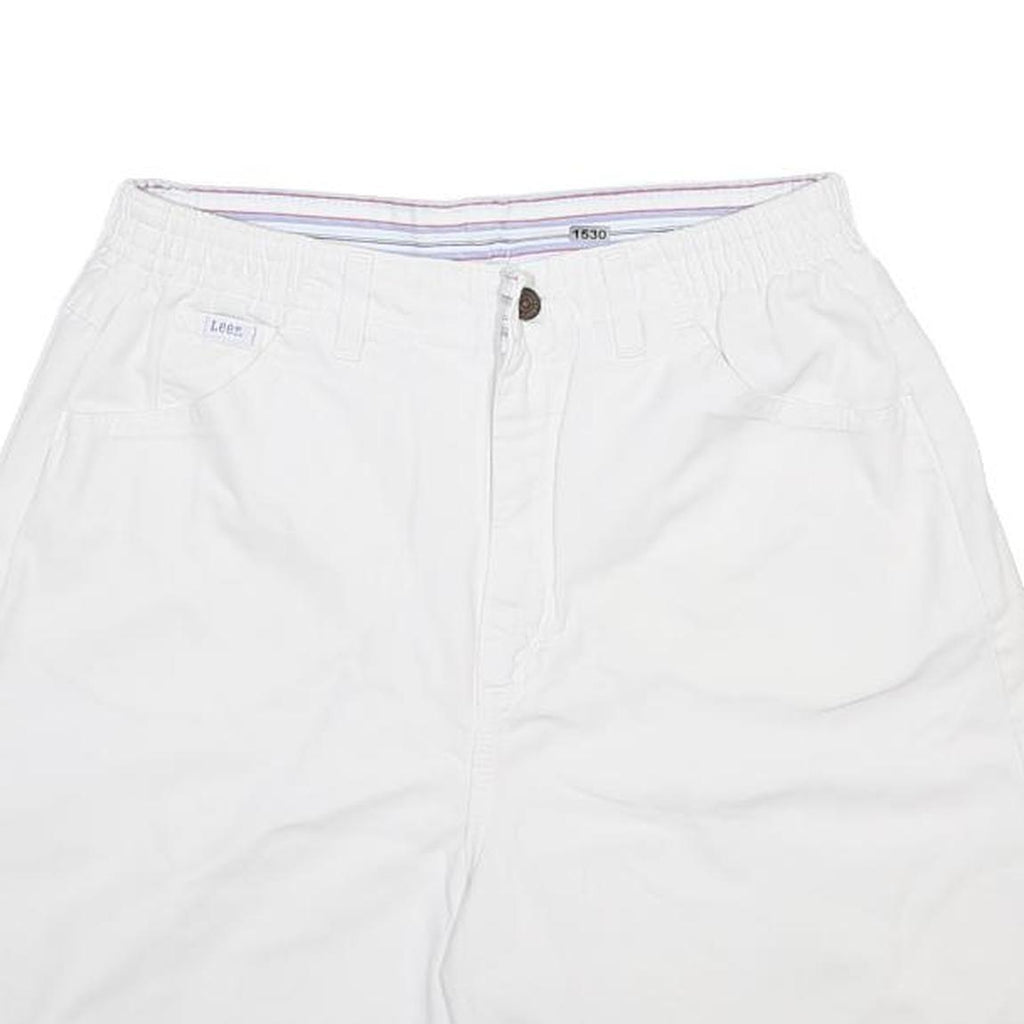 LEE Womens Shorts White Casual Cotton Blend M W28 Comfortable Fit