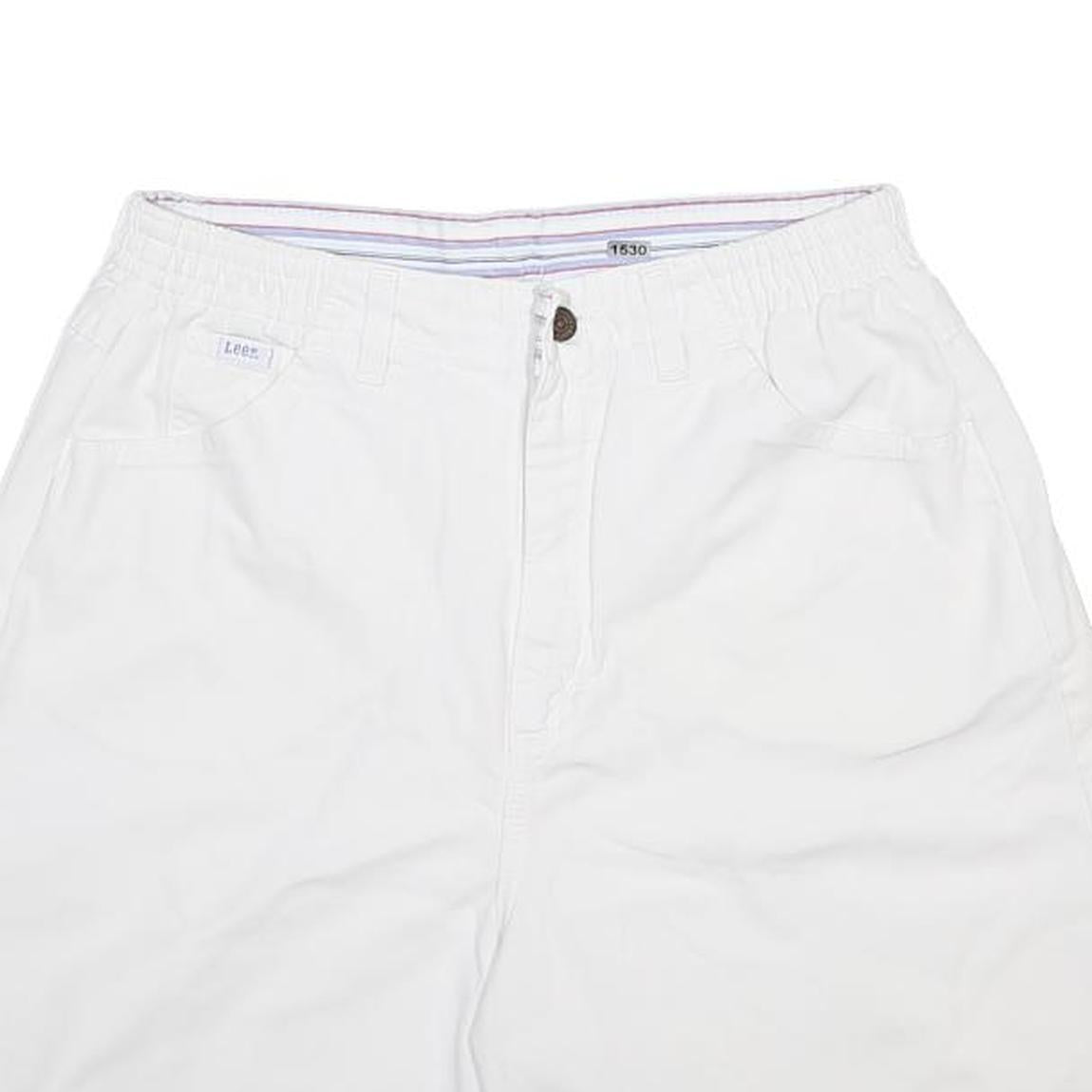 LEE Womens Shorts White Casual Cotton Blend M W28 Comfortable Fit