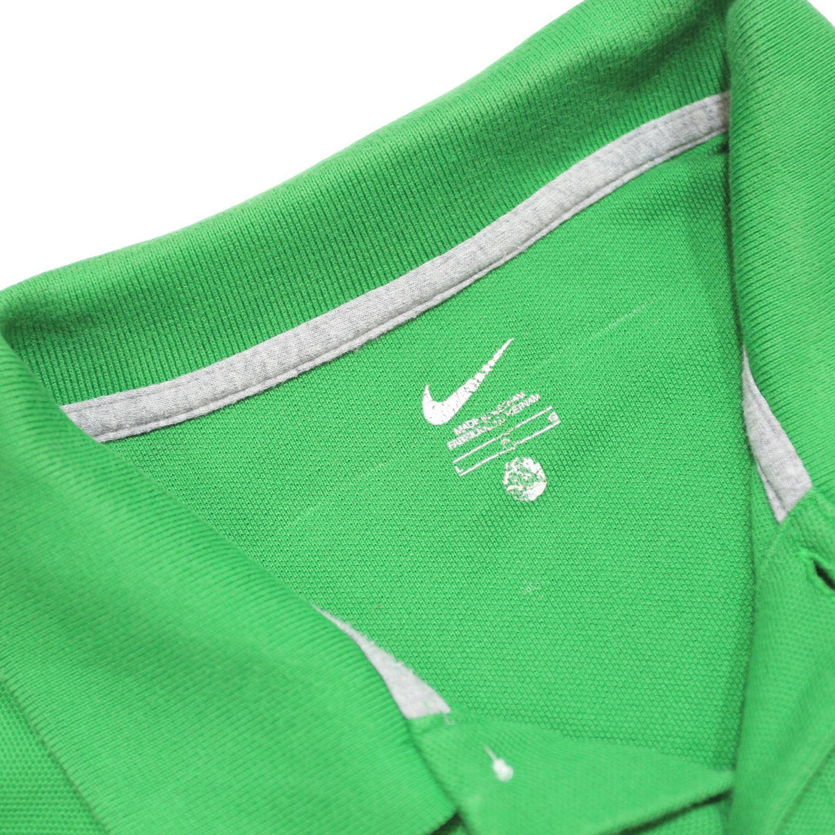 NIKE Mens Green Short Sleeve Plain Cotton Polo Shirt L Casual Sportswear