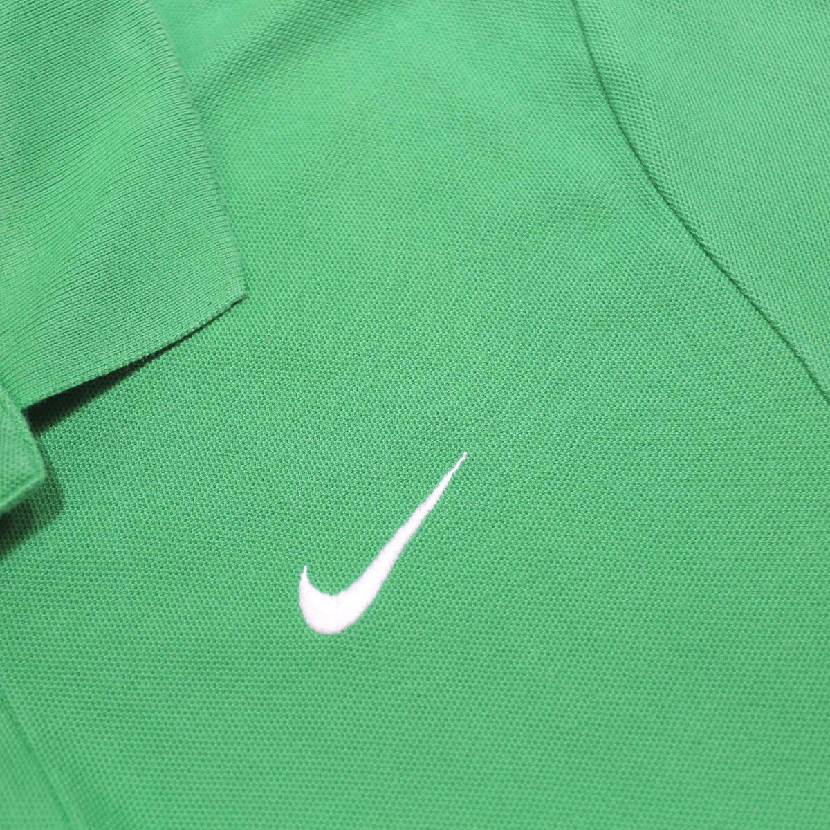 NIKE Mens Green Short Sleeve Plain Cotton Polo Shirt L Casual Sportswear