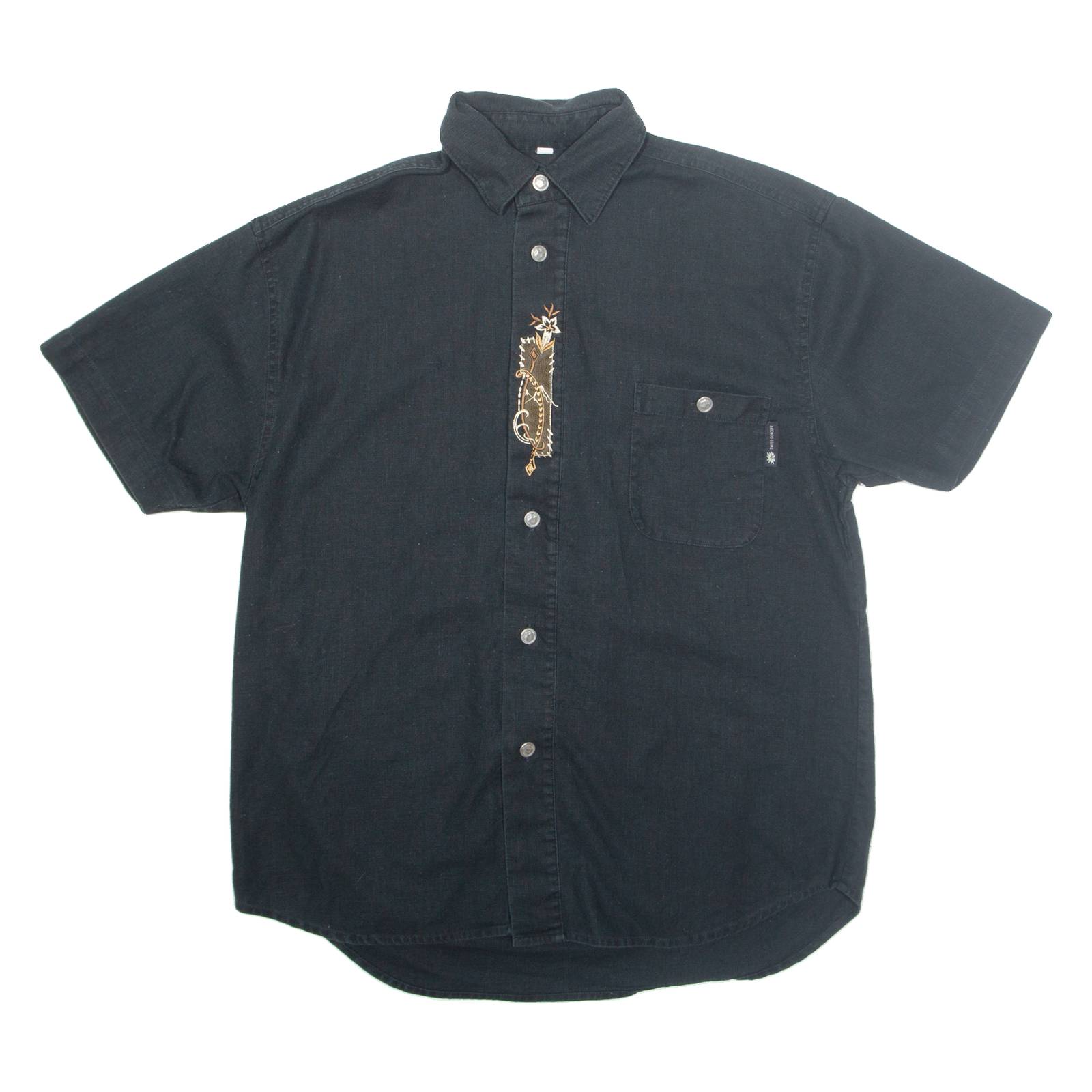 TOP SPIRIT Mens Plain Shirt Black M