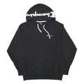 CHAMPION Mens Black Hoodie S Cotton Blend Pullover with Logo Print