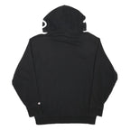 CHAMPION Mens Black Hoodie S Cotton Blend Pullover with Logo Print