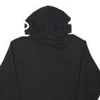CHAMPION Mens Black Hoodie S Cotton Blend Pullover with Logo Print