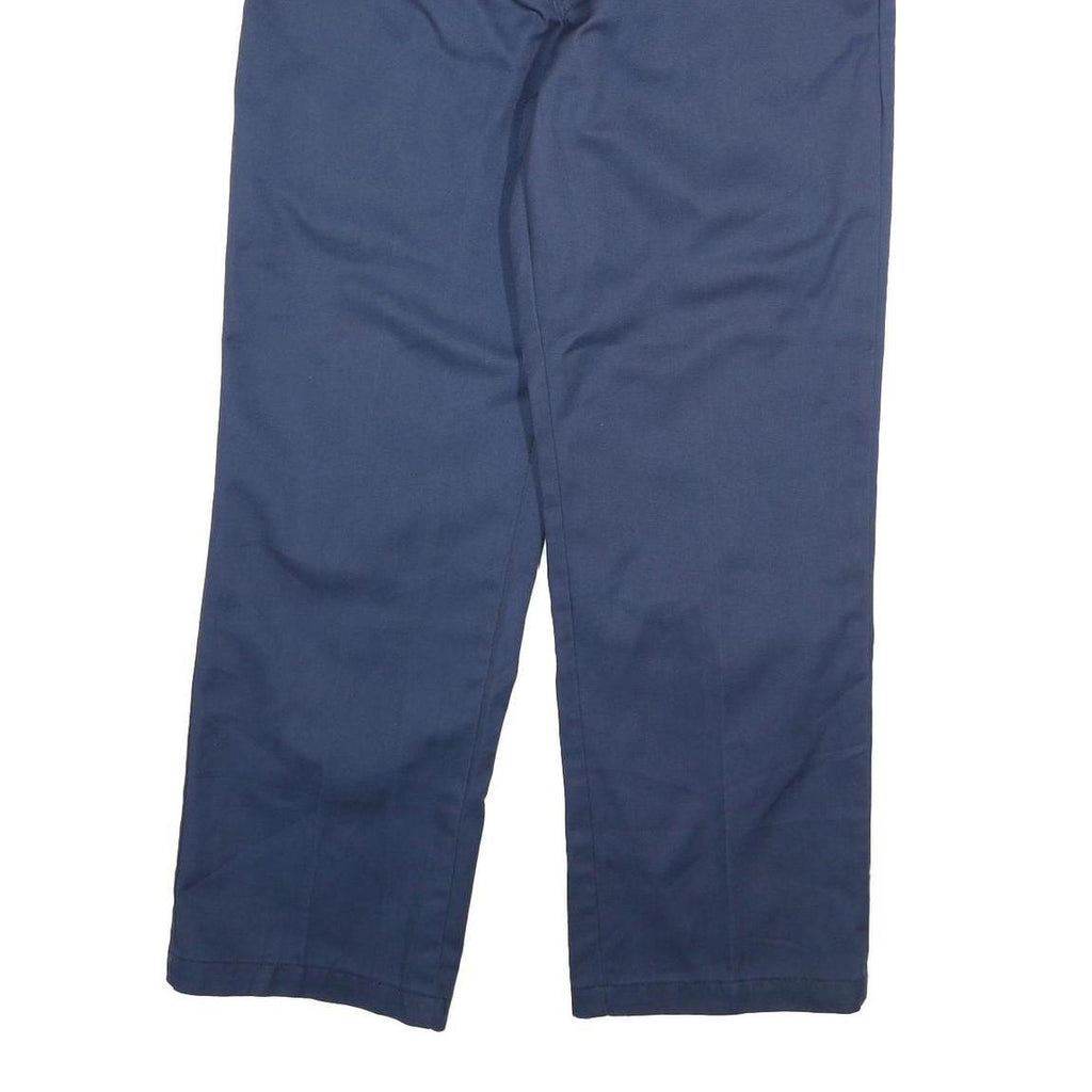 DICKIES Mens Cotton Blend Navy Regular Fit Straight Leg Trousers W34 L29